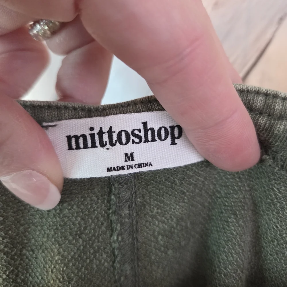 Mittoshop Mineral Wash Olive Wide-Leg Overalls - Picture 4 of 9